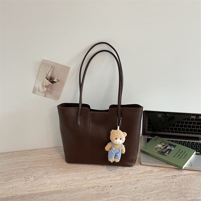 Women's New Fashion Trendy Shoulder Bag, Simple Niche Design Small Handbag, Popular Soft Leather Tote Bag for Women