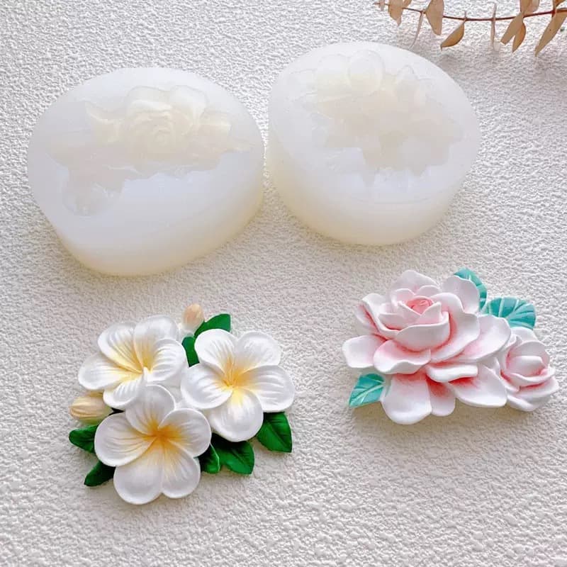 Flower Series Gardenia Frangipani Silicone Mold Chocolate Plaster Resin Scented Mold Frangipani Chocolate