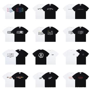 Margiela Trendy Brand MM6 Calendar Letter Number Print Loose Short Sleeve T-Shirt for Men and Women Summer Cotton Casual Versatile