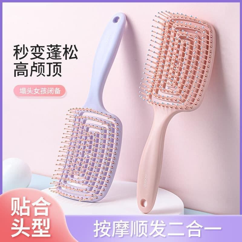 Popular Fluffy High Crown Comb Massage Hair Air Cushion Scalp Head Massage Hollow Large Curved Comb