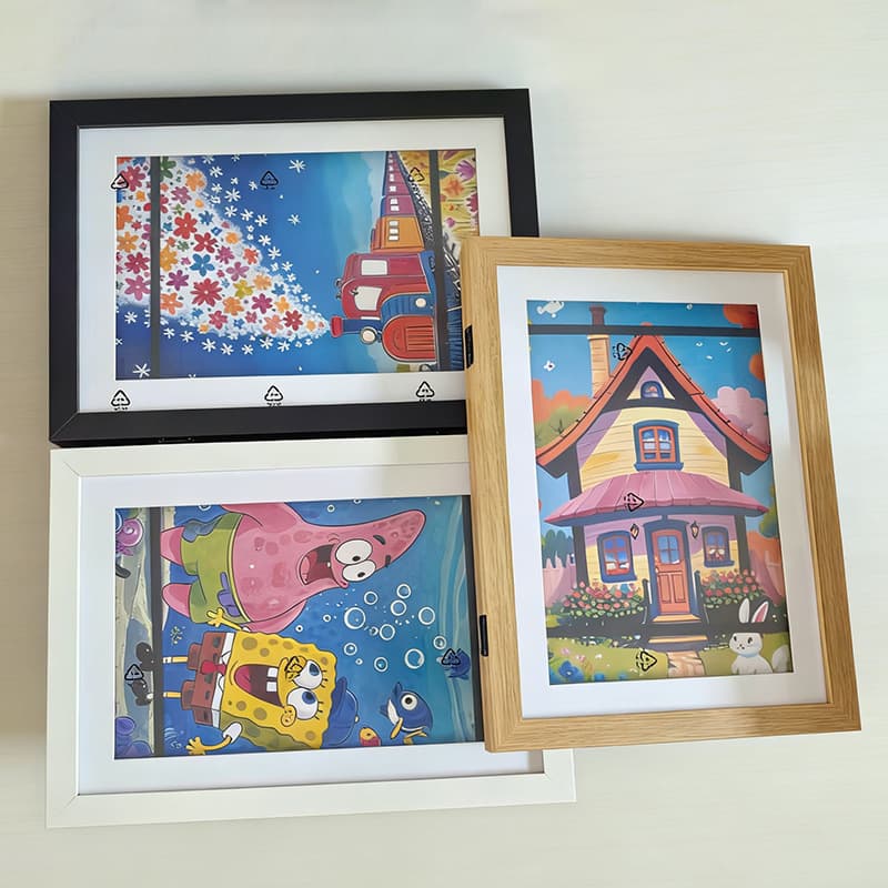 Cross-border popular magnetic flip photo frame A4 graffiti work framed picture frame storage photo frame wall hanging ornaments