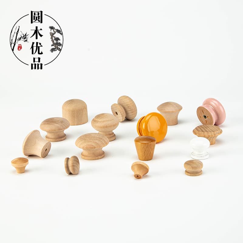 Solid wood bead wood handle single hole furniture wood handle furniture accessories