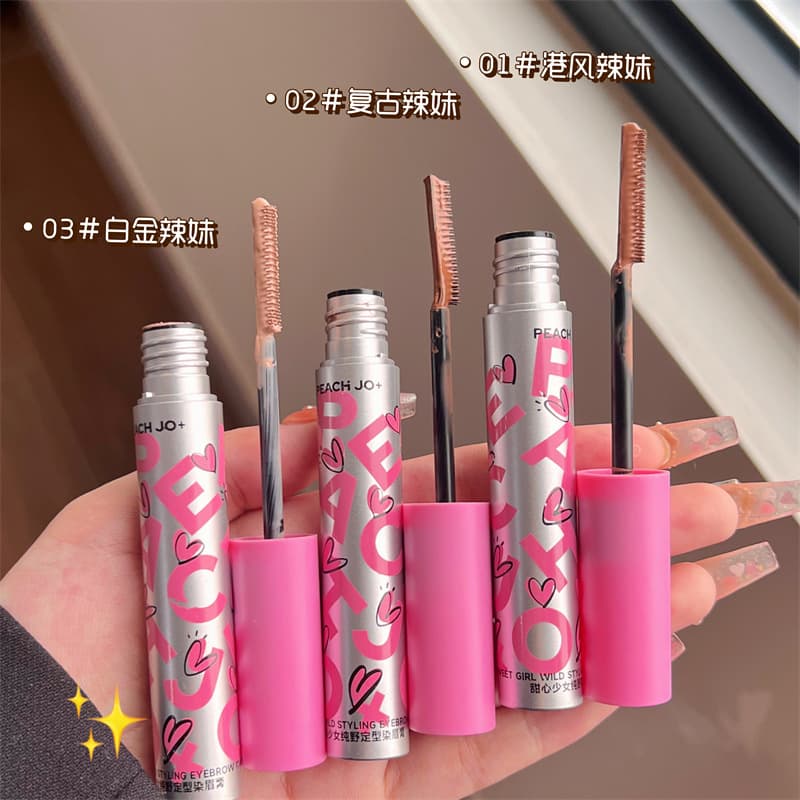Wild Korean Women's Eyebrow Dyeing Mascara Peach Jo plus Small Comb Cover Light Eyebrow Anti-smudge Long-lasting Eyebrow Powder Pencil