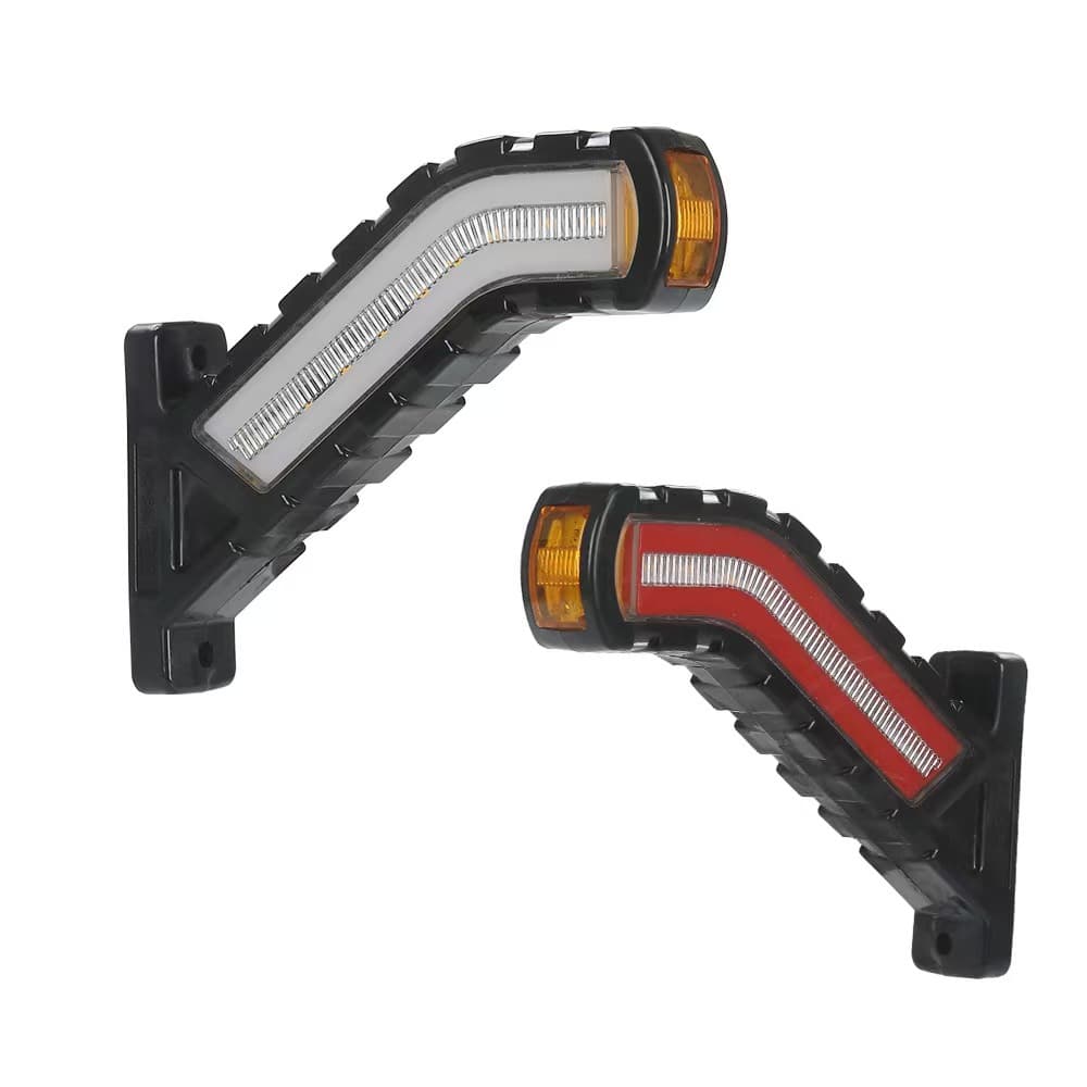 12V 24V Truck Tail Light LED Light Guide Edge Light Flowing Three-Color Turn Signal Trailer Truck Side Light Bobcat Side Light