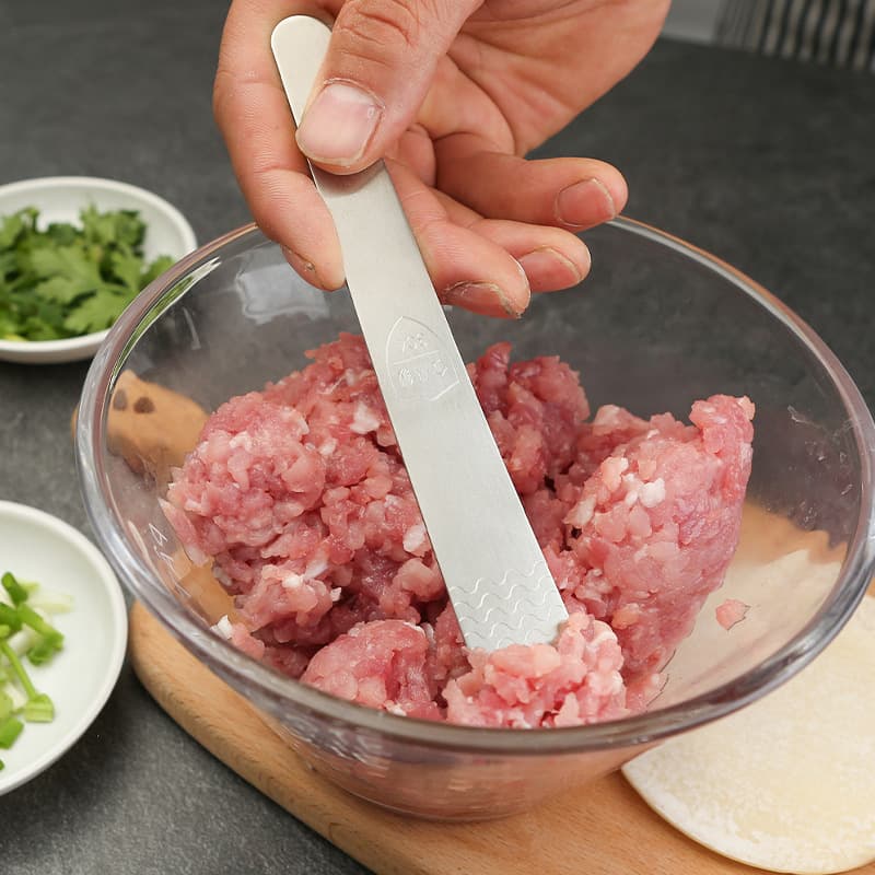 304 Stainless Steel Filling Scoop, Handmade Dumpling Filling Tool, Flat Spoon for Home Kitchen Wonton Making