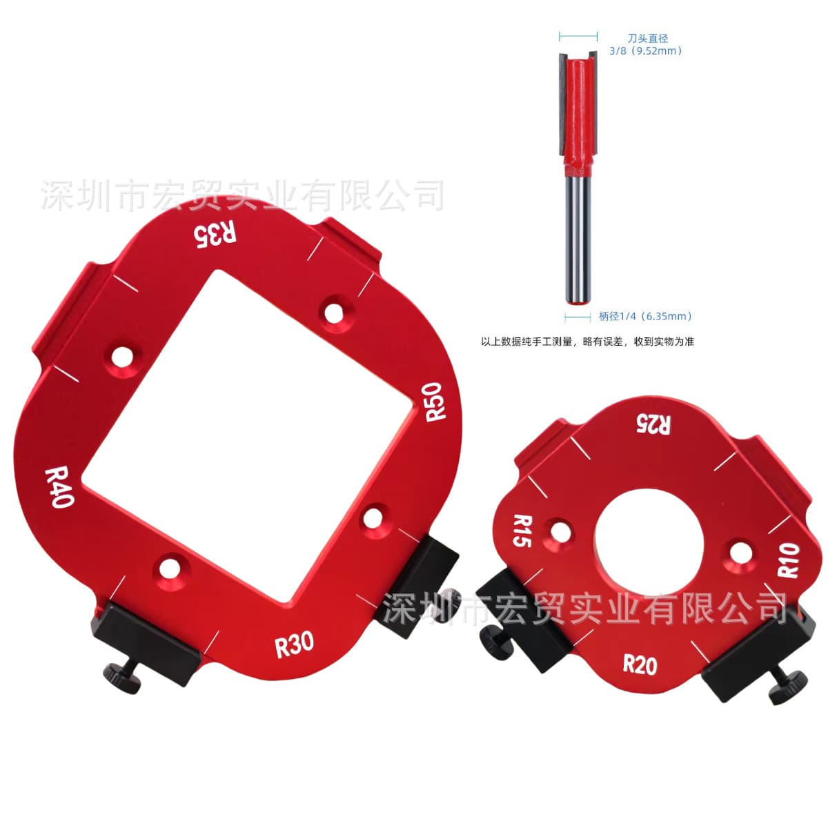 Aluminum Alloy Router Corner Radius Template for Woodworking, Round Corner Template R Angle Arc Template Fixture