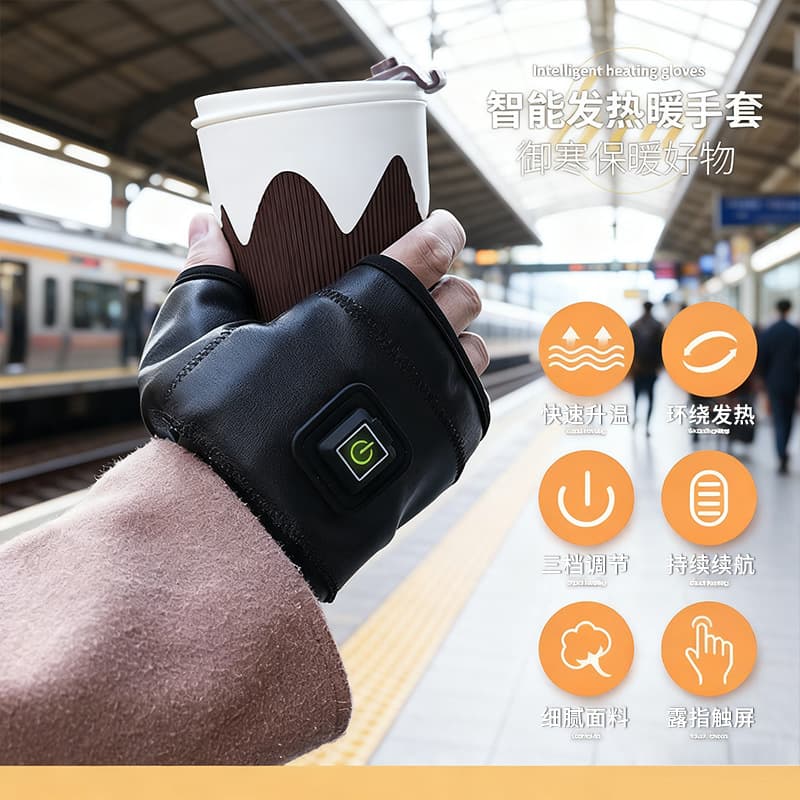 Hand Warmer Glove-Style USB Heating Gloves for Men and Women, Winter Motorcycle Hand Warming