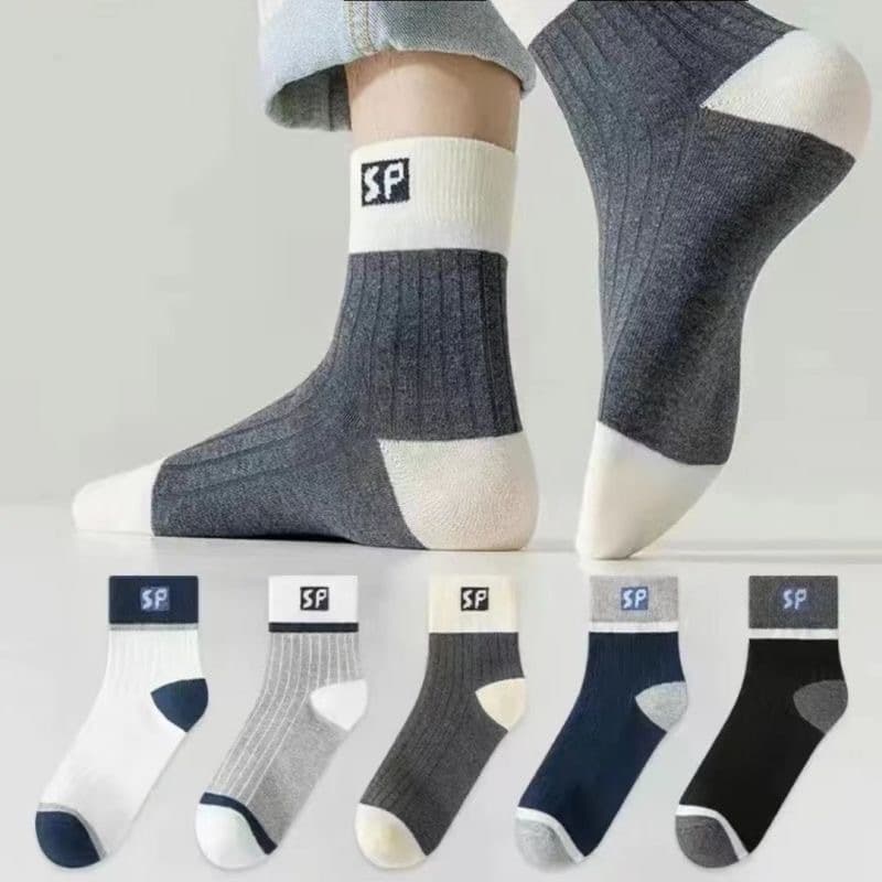 Men's Mid-Calf Socks Autumn/Winter Cotton In Stock Solid Color Breathable Cotton Socks Trendy Sports Long Socks Ins Wholesale