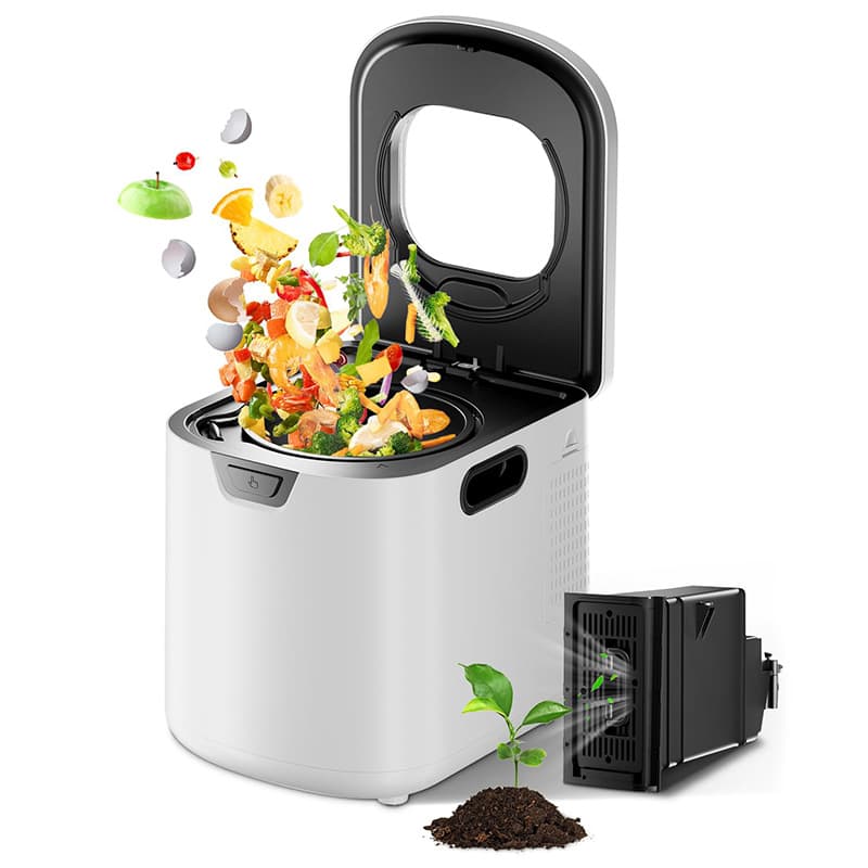 New 4L Smart Kitchen Food Waste Processor Electric Composter Dual Carbon Filter Odorless Silent
