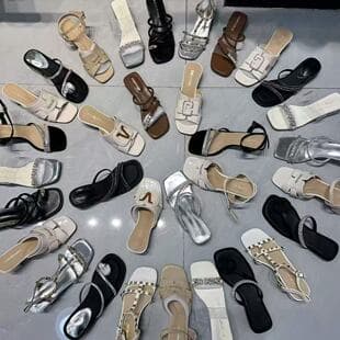 Women's high heel sandals slippers clearance wholesale street stall shoes