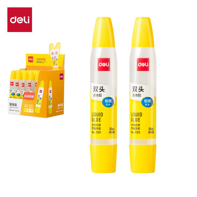 Deli Liquid Glue 7311 for Students and Children Creative Crafts Office Supplies 35ml Double-Ended Stationery Wholesale