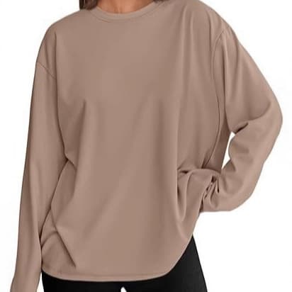 2025 Amazon EU/US Cross-Border Autumn/Winter New Solid Color Long-Sleeve Crew Neck T-Shirt Loose Casual Oversized Base Layer