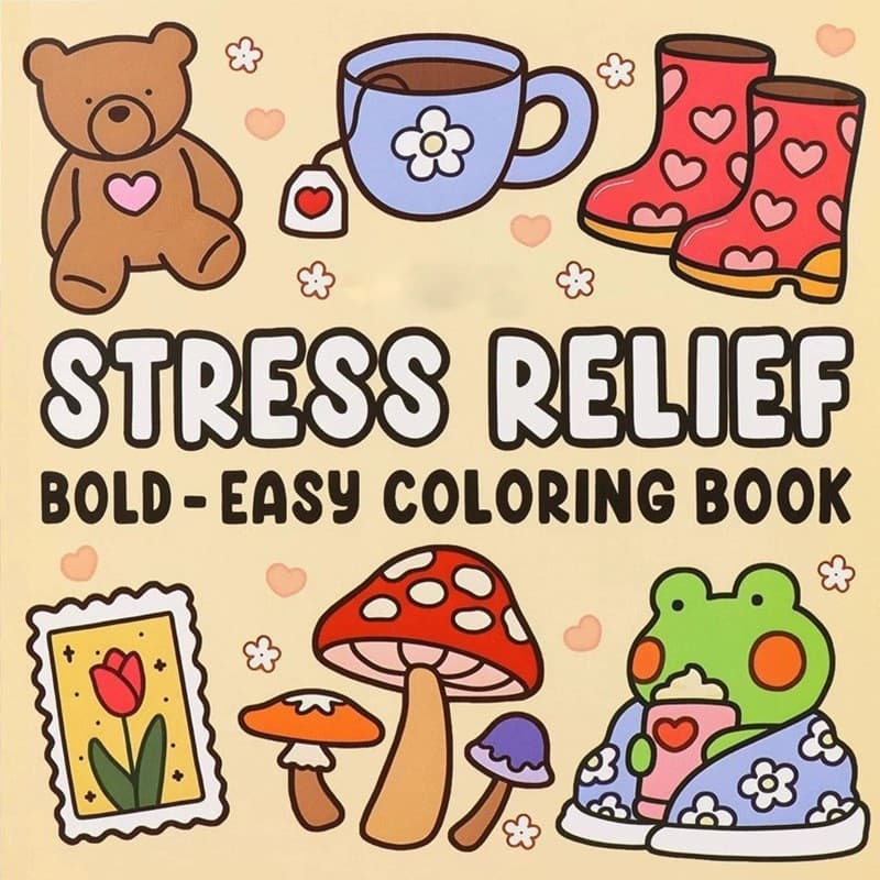 Cross-border In-Stock Creative Coloring Book for Teens and Kids, Stress-Relieving and Therapeutic Simple Coloring Book for Adults, Drawing and Painting Notebook