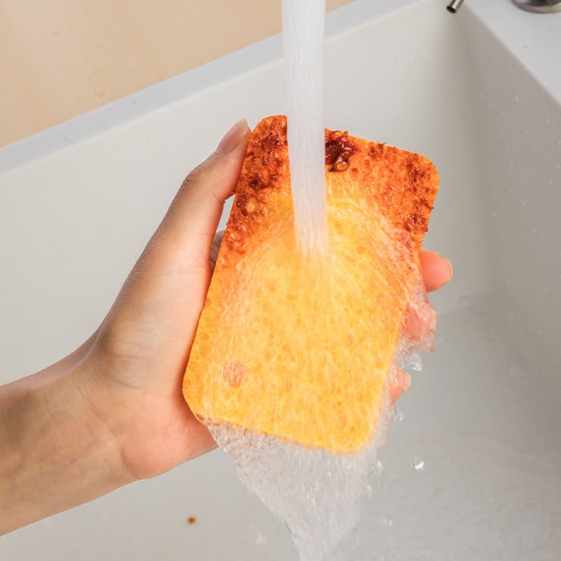 Yunlei Hangable Natural Wood Pulp Cotton Dual-Effect Dish Scrub Sponge Wholesale Kitchen Scouring Pad Non-Stick