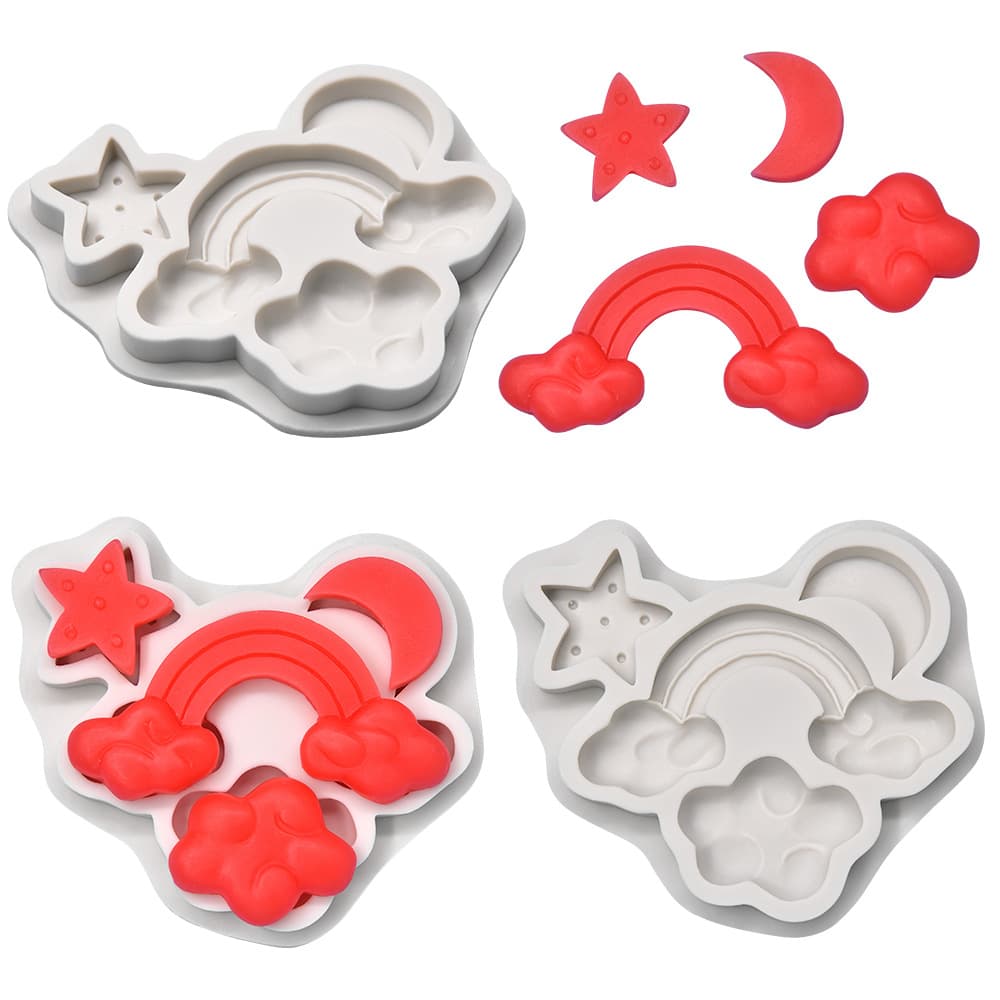 Fondant Silicone Mold, DIY Chocolate Silicone Mold, Cake Rainbow Cloud Chocolate Decoration Silicone Mold