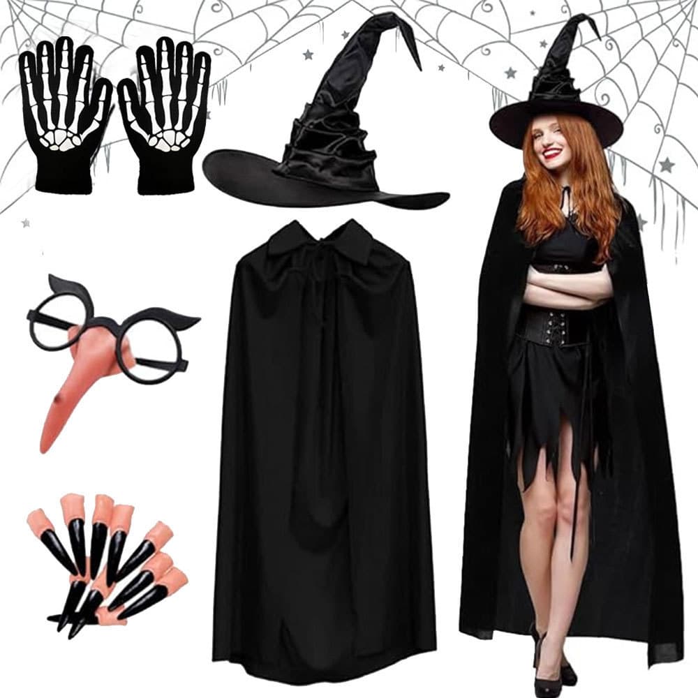 Halloween Cloak Black Adult Party Cos Death Vampire Wizard Death Black Cloak Cloak Suit