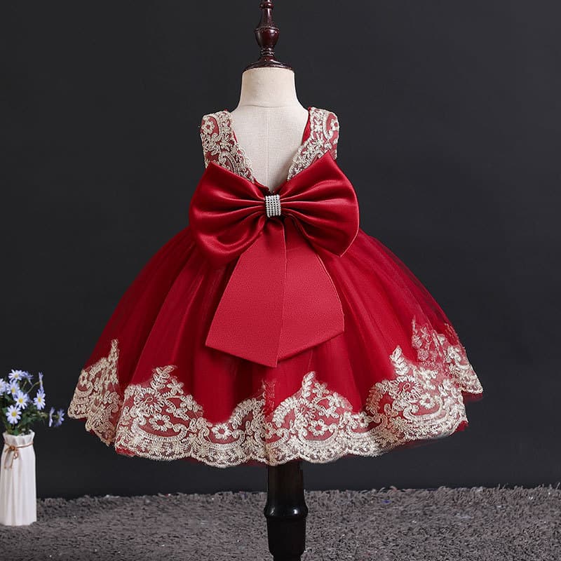 Embroidered Children's Dresses Baby Birthday Gowns Cross-Border Supply Women's Children's Formal Party Dresses