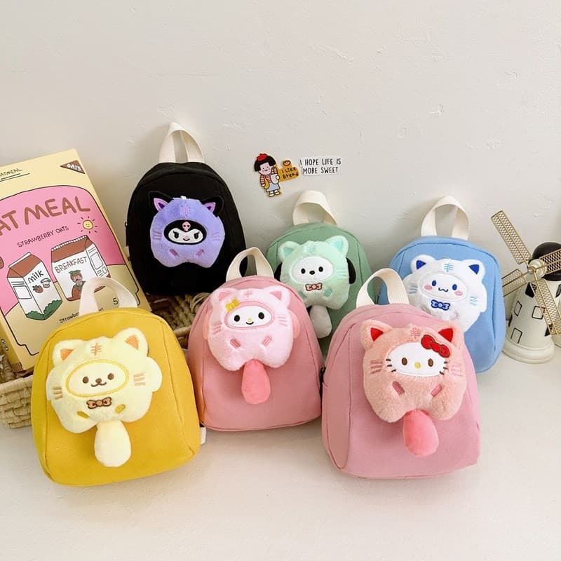 2026 Spring New Kids Canvas Bag Cartoon Bag Cute Girl Kindergarten Backpack Lightweight Children's Bag Export
