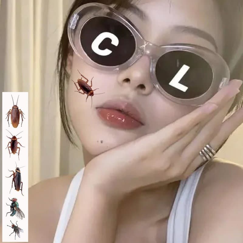 Cockroach Tattoo Sticker Fly Tattoo Sticker Personalized Fun Funny Horror Waterproof Tricky Fun Ark Cockroach Tattoo Sticker