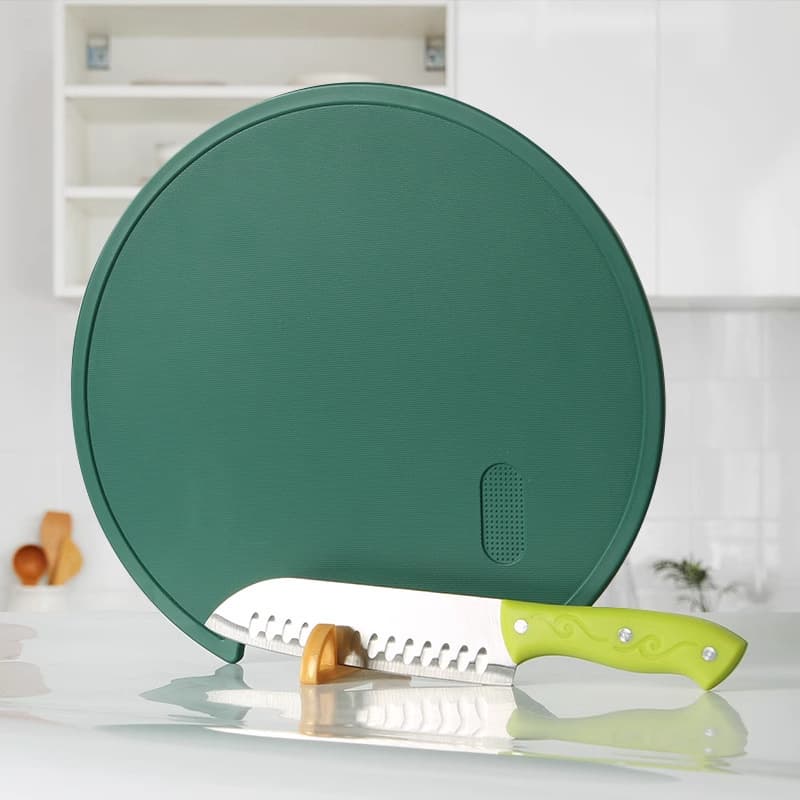 Portable cutting board can stand up and rotate double-sided cutting board for home kitchen cutting melons and fruits dual-purpose antibacterial plastic cutting board