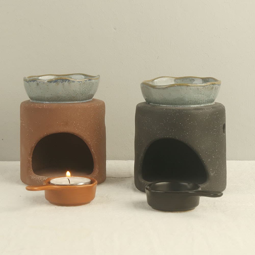 Stoneware cave aromatherapy stove, retro kiln-shaped ceramic aromatherapy wax stove, essential oil aromatherapy lamp, home soft furnishings