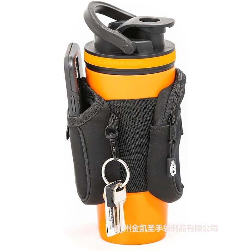 Water bottle bag, diving material hydration bag on both sides, summer sports portable hydration bag, gym sports water cup set bag