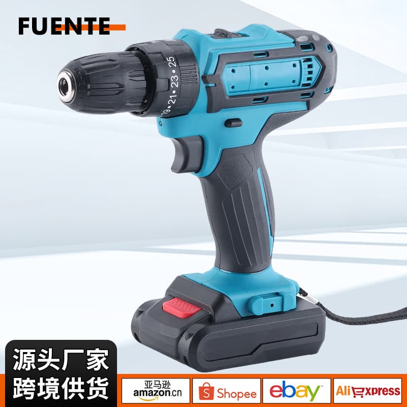 Cross-border Trade Electric Impact Hand Drill Screwdriver Lithium Multifunction Pistol Drill Lithium Charging Set