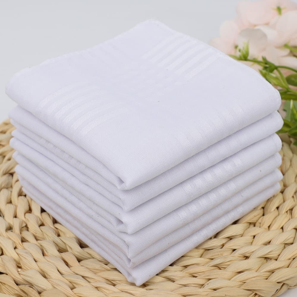 38cm Amazon pure cotton men's handkerchief, European and American style, suitable for weddings and funerals, white handkerchief, painting towel, pure white square towel