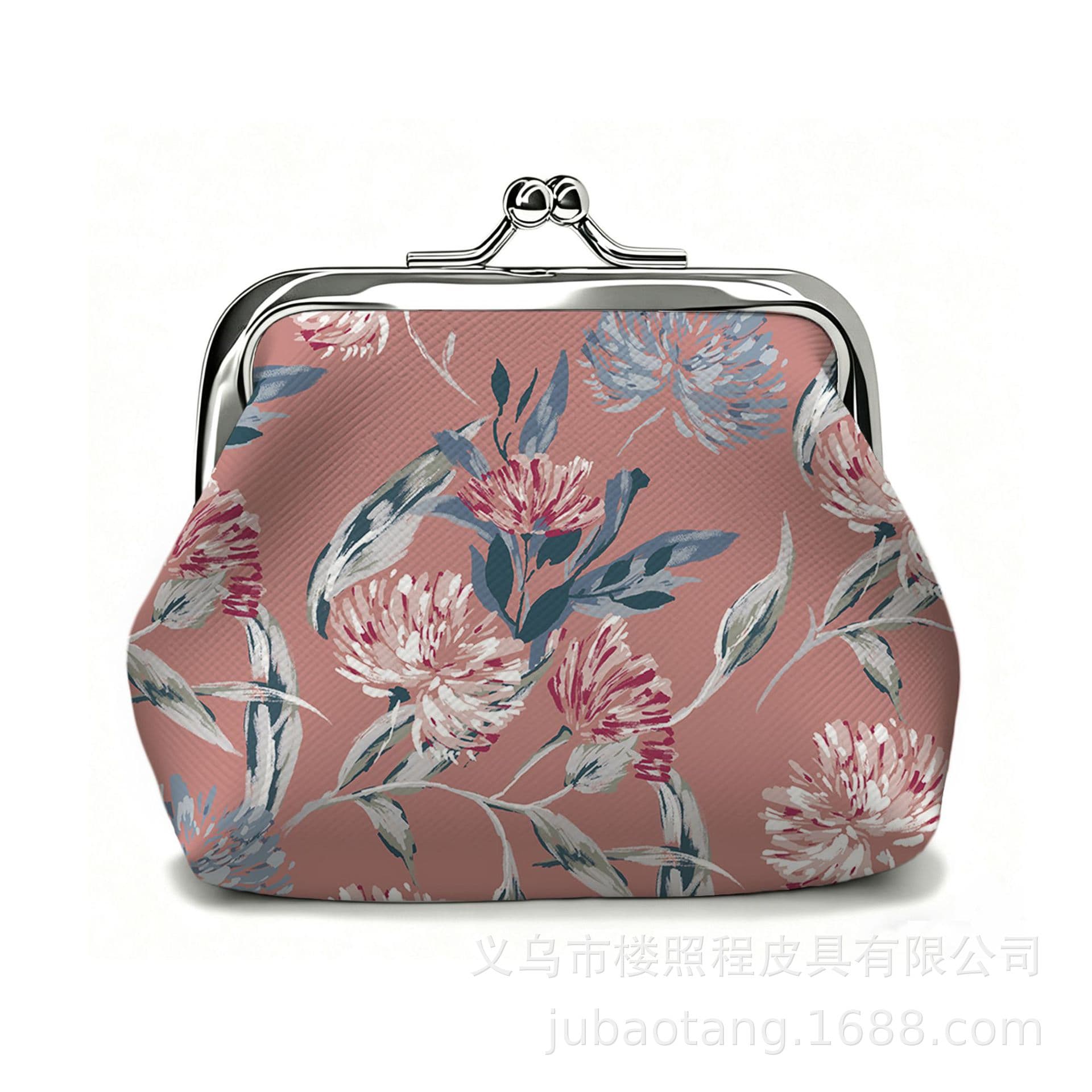 Best-selling Fresh Floral Coin Purse Cute Student Wallet Girls Clasp Bag Metal Buckle Key Pouch Change Purse
