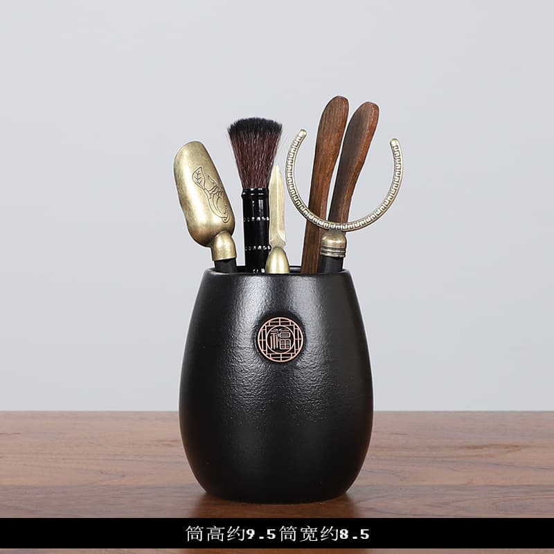 Tea Ceremony Six Gentlemen Purple Clay Set Full Set of Tea Clamps, Pot Pen, Tweezers, Tea Needles, Tea Cones, Tea Spoons, Tea Shovels, Pen Holders