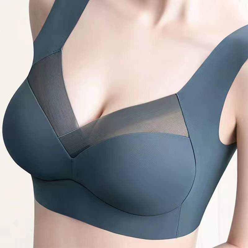 Integrated fixed cup, traceless ice silk, thin style, beautiful back wrap, no wire rims, women's sports tube top, breathable style
