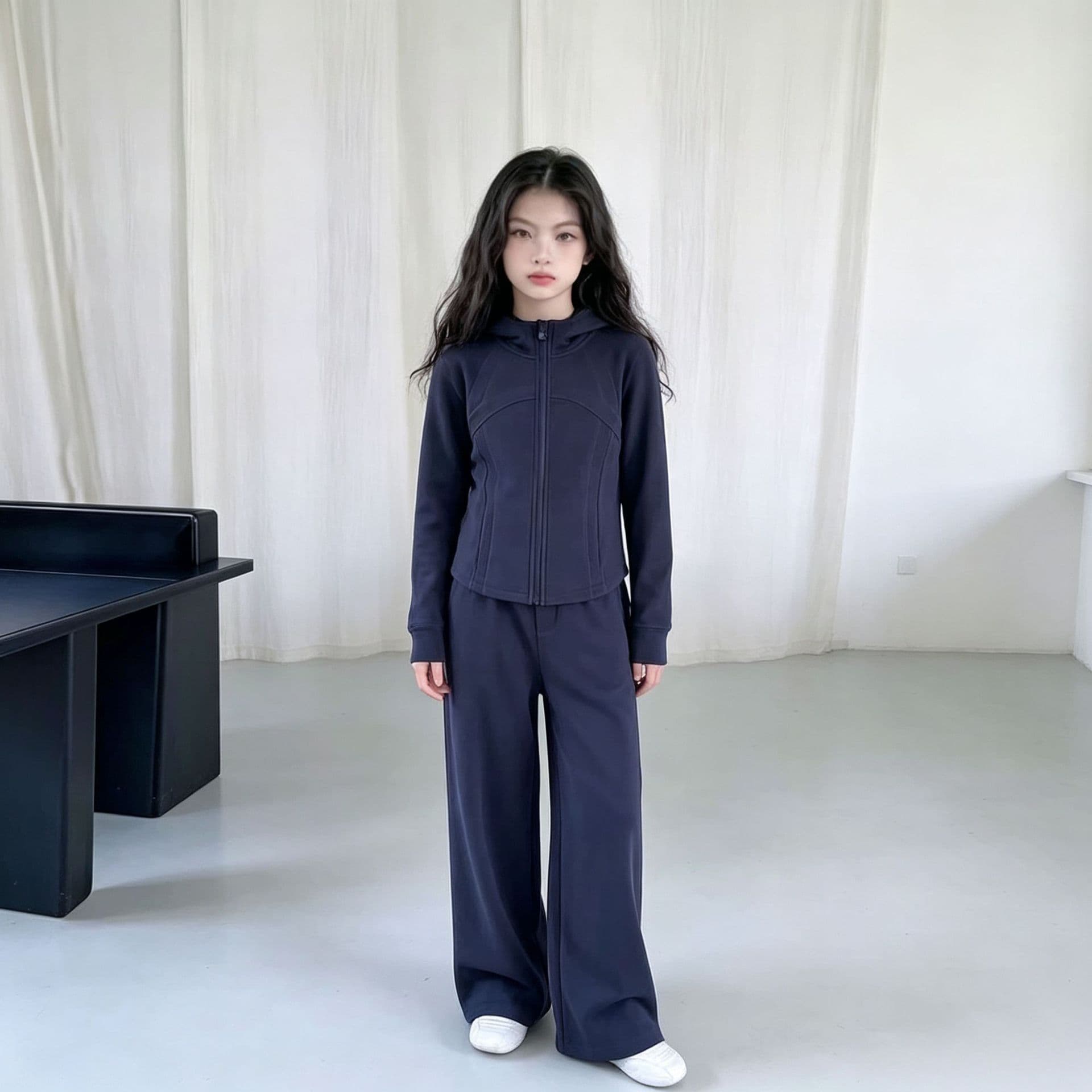 girlsets girls' clothing autumn 2026 new medium and large children's Korean sweatshirts hooded two pieces slim solid color two pieces