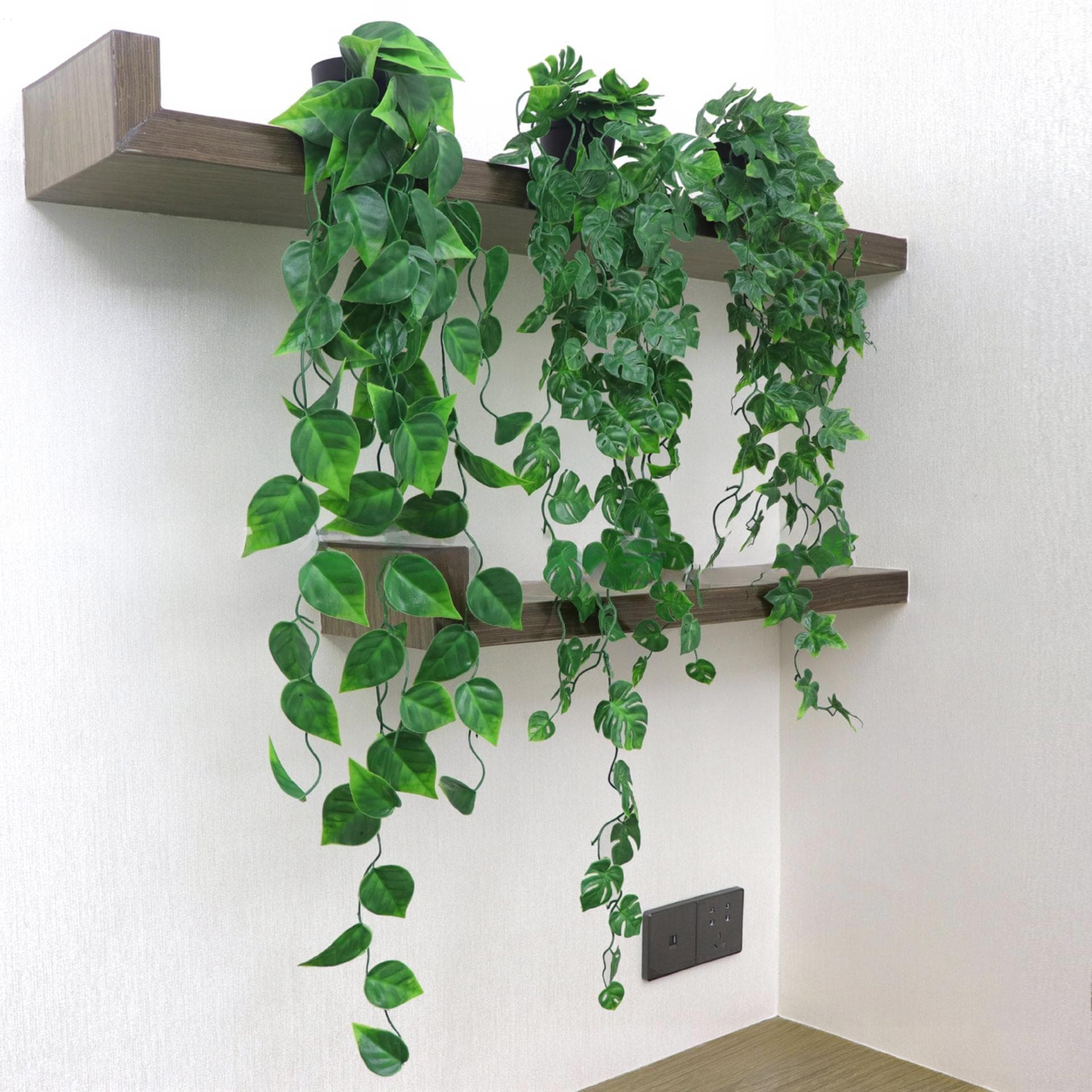 Cross-border Simulation Potted Green Ivy Vine Turtle Back Leaf Grape Vine Amazon Artificial Green Plant Frosted Decorative Hanging Bonsai