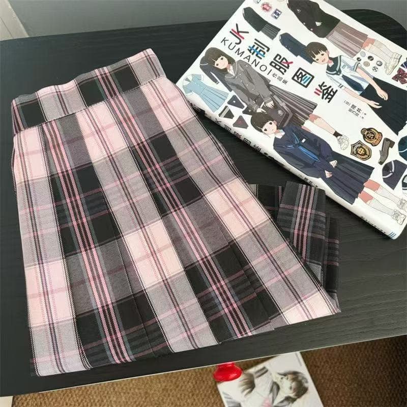 Manufacturer Wholesale JK Plaid Skirt Mist Sea Small Apricot Medium Pine Blue Student A-Line Skirt Little Chili Small Rose Red Pleated
