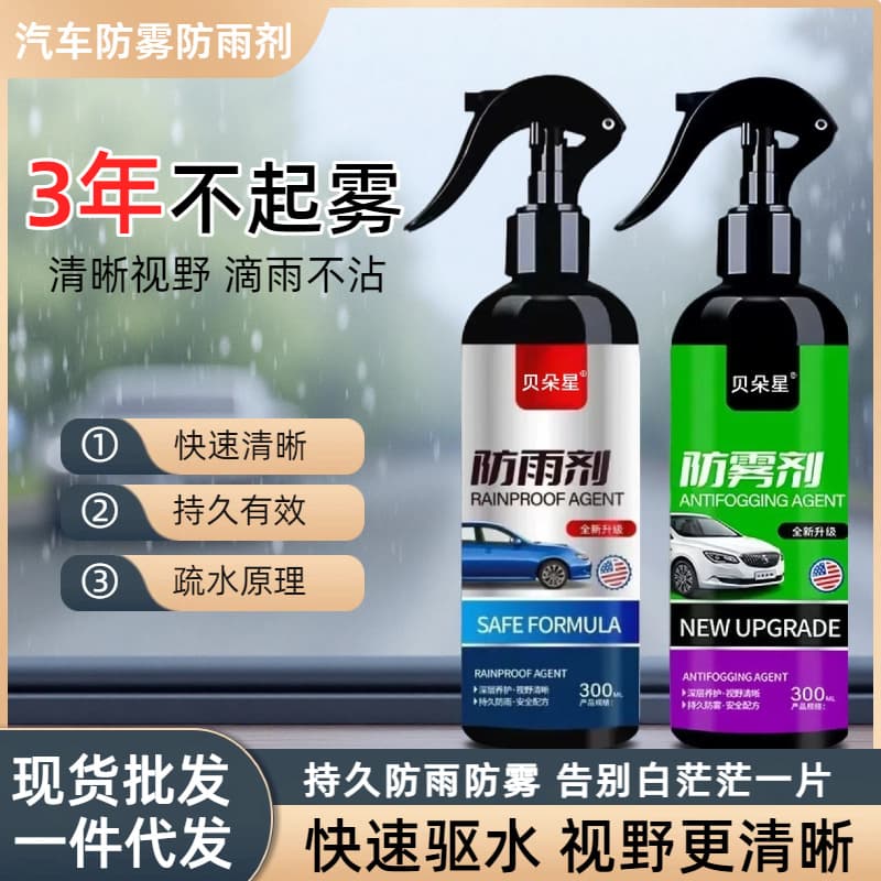 Anti-Fog Spray for Cars - Rearview Mirror Rain Repellent, Windshield Interior Winter Window Defogging Cleaner