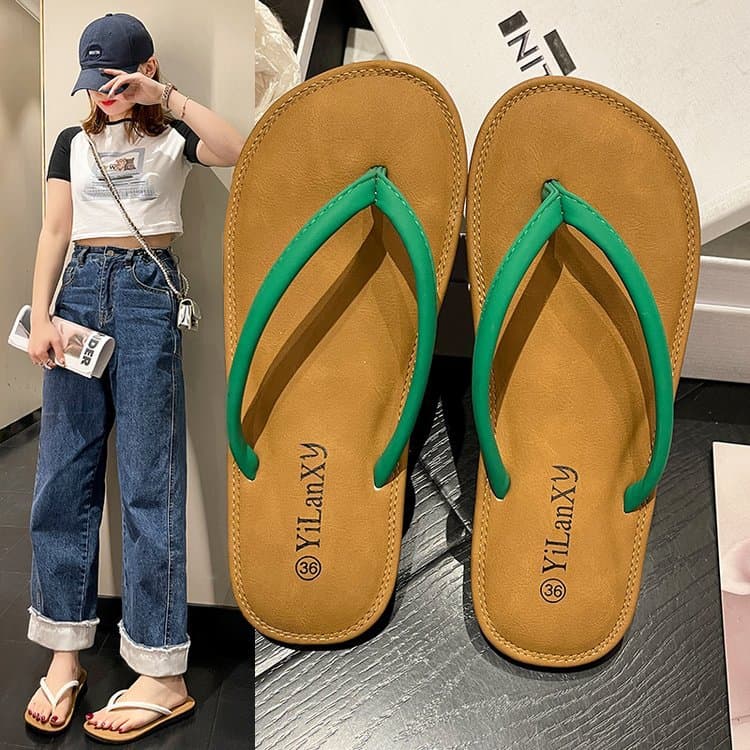 Women's Flip Flops 2023 Summer New Trendy Comfortable Soft Sole Casual Fashion Toe-Post Beach Sandals