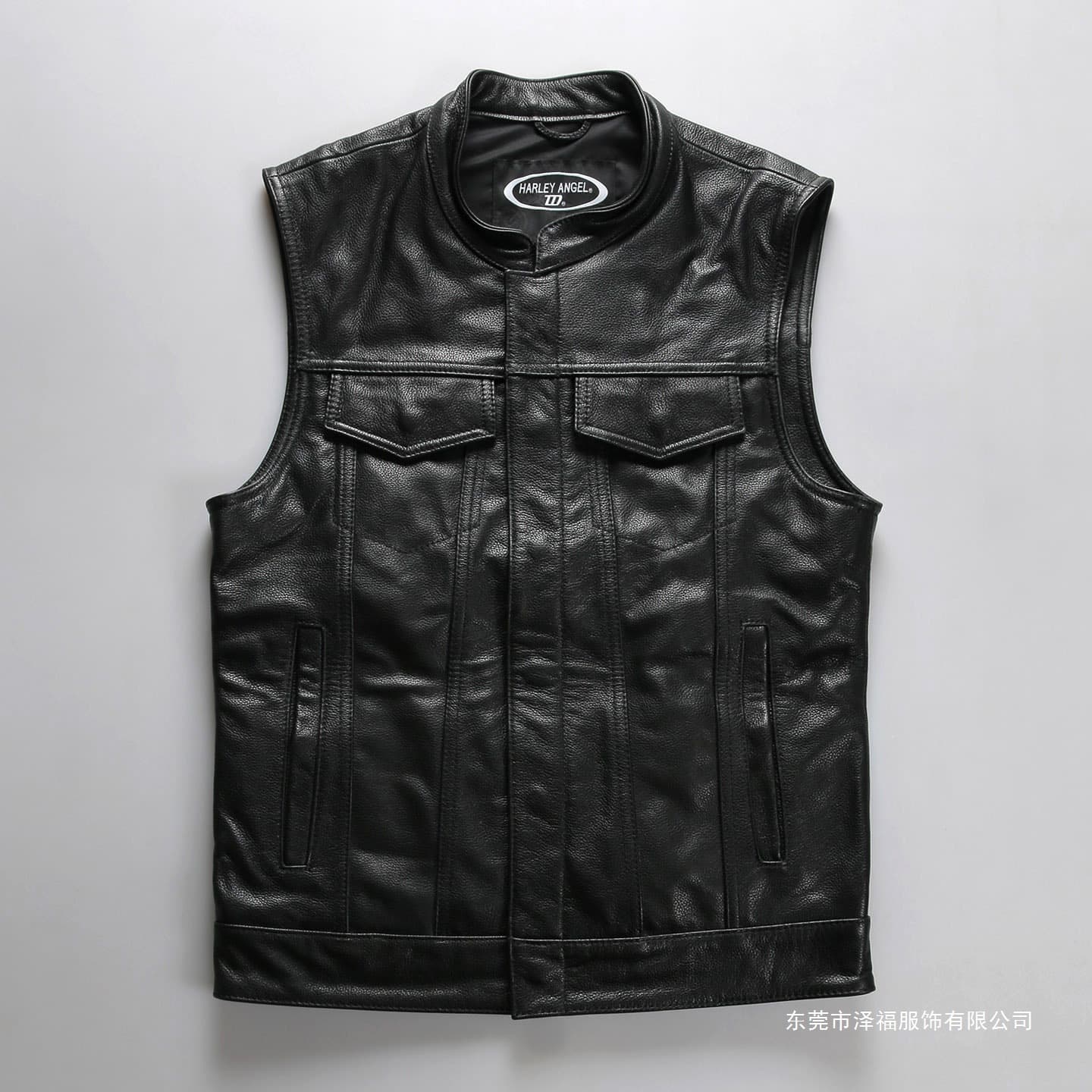 Casual Harley Vest Sons of Anarchy Genuine Leather Motorcycle Vest for Men and Women, Plus Size, Pointed Pocket Cowhide Vest