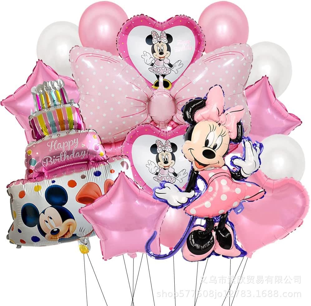 Pink Mickey Minnie Birthday Cake Theme Balloons Children's Party Decoration Hot Sale Balloon Combination Birthday Party Decor