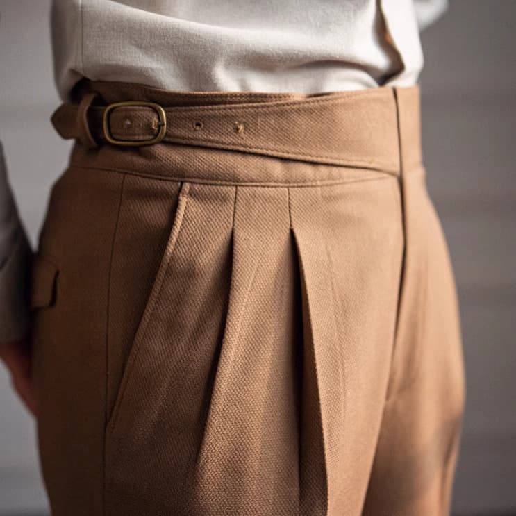 Factory Direct Supply Spring/Autumn Men's Italian Neapolitan High-Waist Straight Casual Suit Pants British Retro Versatile Long Pants