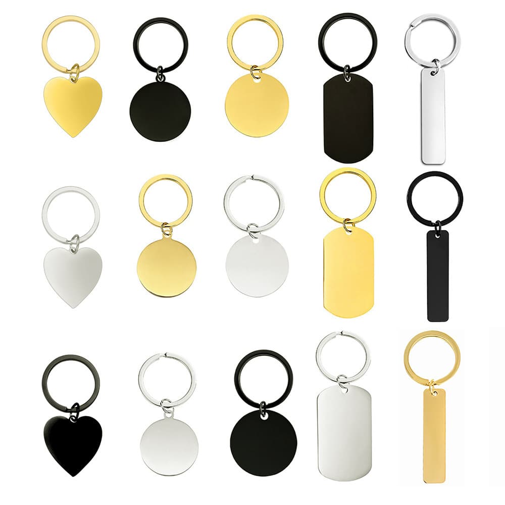 Cross-border gold and silver black army tag laser engraving stainless steel blank material identity tag pendant wholesale
