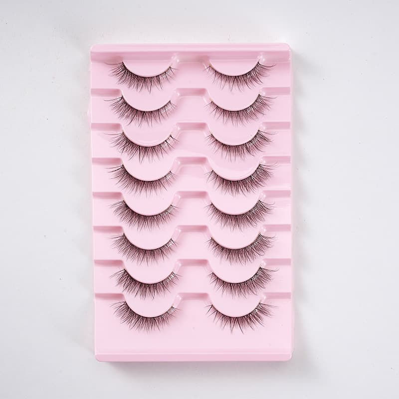 Cross-border Export 8 Pairs European & American 3D False Eyelashes Natural Hard Stem Stage Makeup Lashes Wholesale