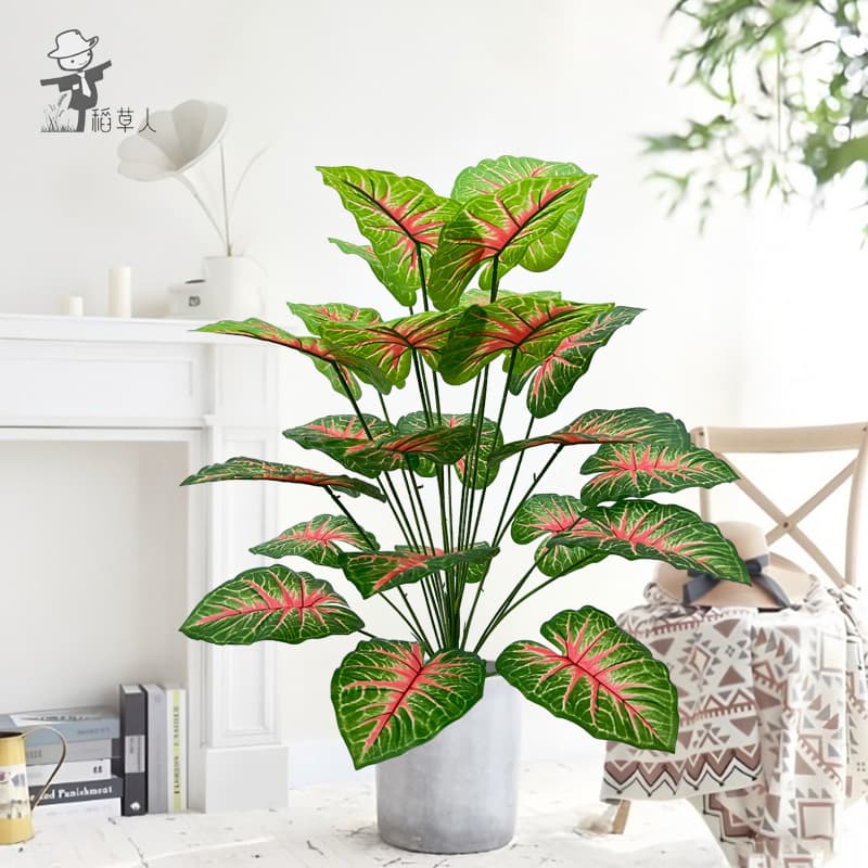 Direct from Source Craft Factory Artificial Simulation Flowers Fake Greenery Red Heart Taro Calla Lily Landscape Decoration Home Decor
