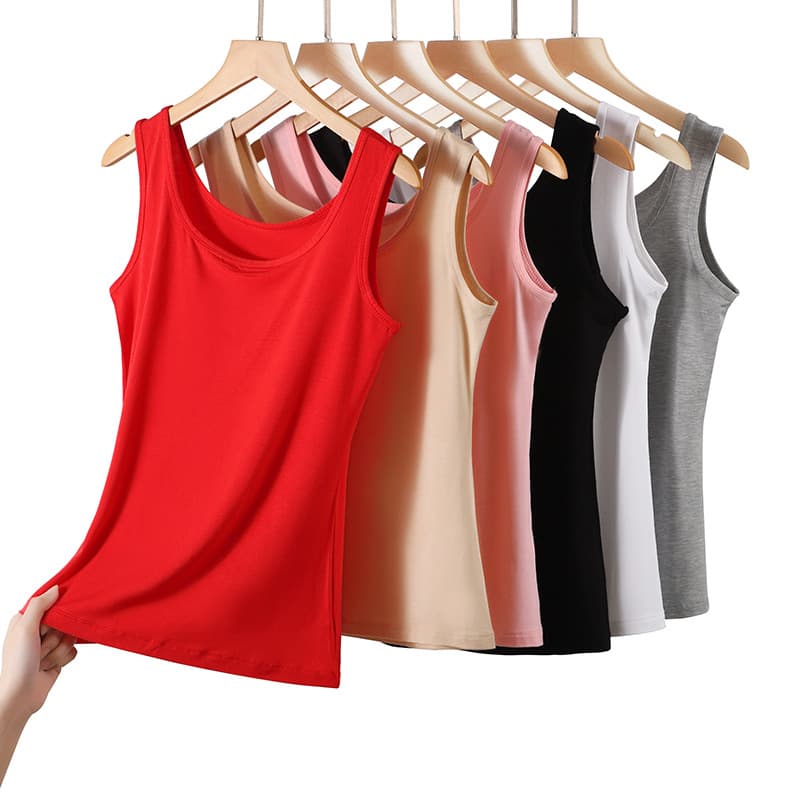 Modal Bright Red Camisole Vest Women's Undershirt Sleeveless Inner Layer Thin Top Factory Wholesale
