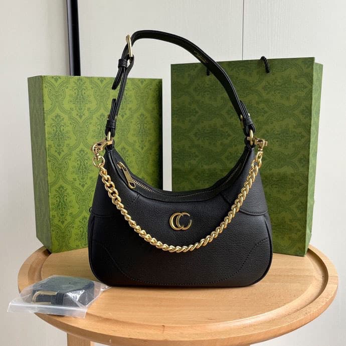 G's genuine leather fashion women's bag 2025 popular bag single shoulder versatile horn high-end chain trendy brand armpit crossbody bag