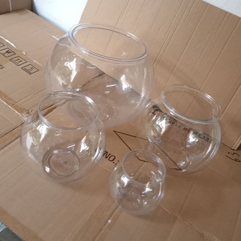 Plastic Fish Tank Goldfish Bowl Desktop High-Transparency Landscape Decorative Round Mini Fish Tank Office Turtle Tank