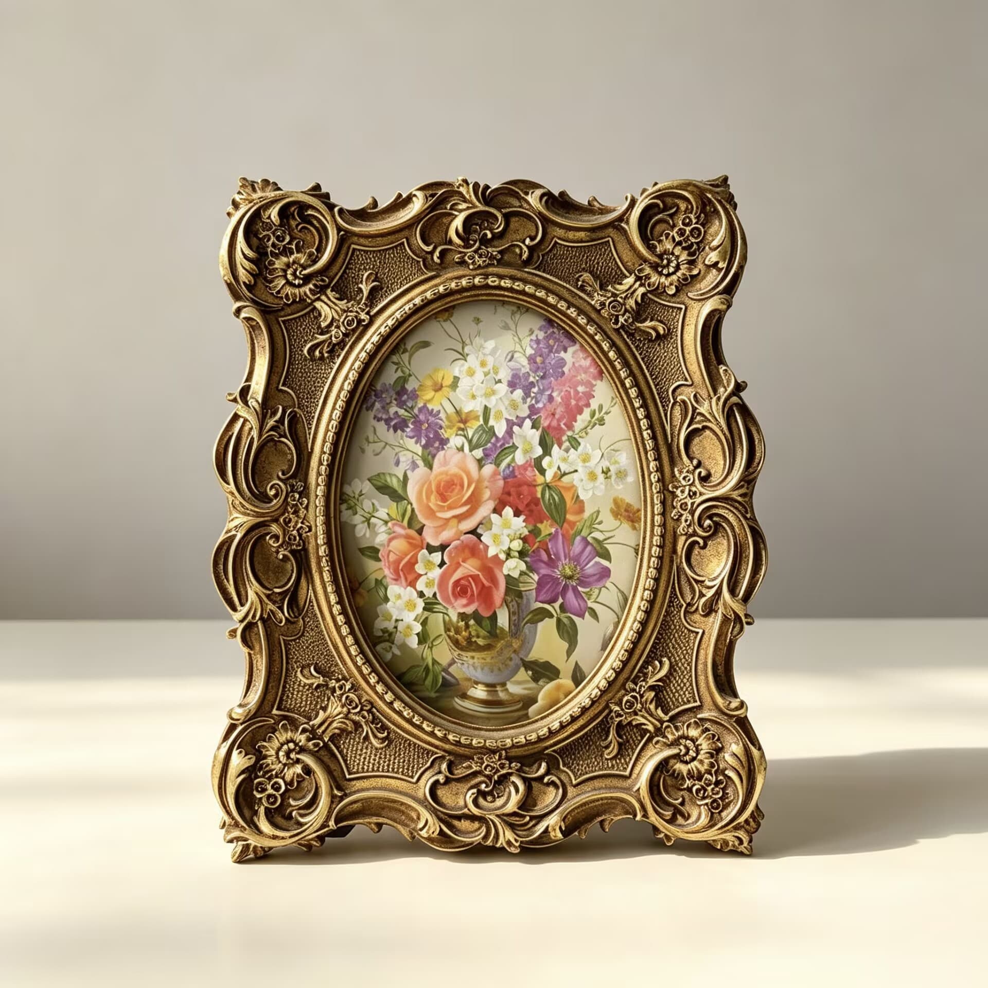 European Style Resin Picture Frame Set Vintage Living Room Wall Decor Dining Room Entryway Oil Painting Frame Guesthouse Wall Mounted Tabletop