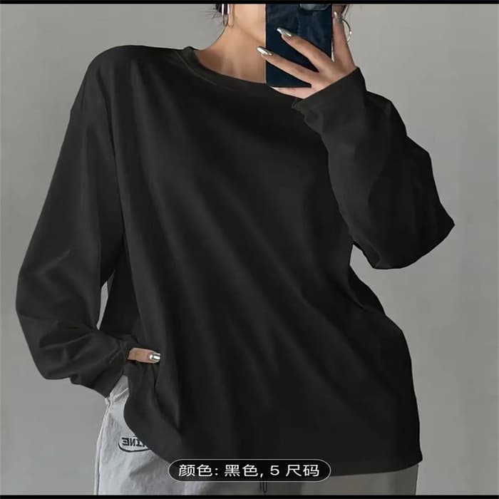 Cross-border Stock Women's Summer T-Shirt Printed Fashion Casual Cute Long Sleeve Women's Round Neck Printed Long Sleeve T-Shirt