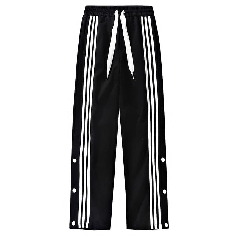 Urban Men's Wear | Ins Trendy Striped Button-Front Straight-Leg Loose Casual Pants Unisex