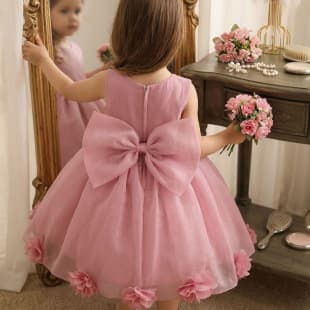 2026 New Children's Formal Dress Mesh Sequin Baby Princess Short Dress Kids' Formal Gown Girls' Clothing