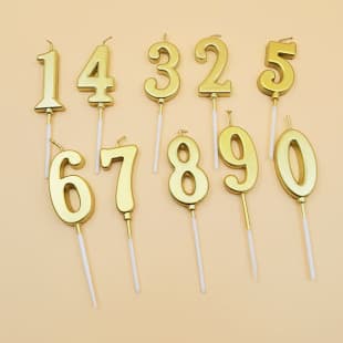 Birthday Candles Creative Decorative Gold-Plated Party Banquet Gold 0-9 Numbers Individually Wrapped Special Paraffin